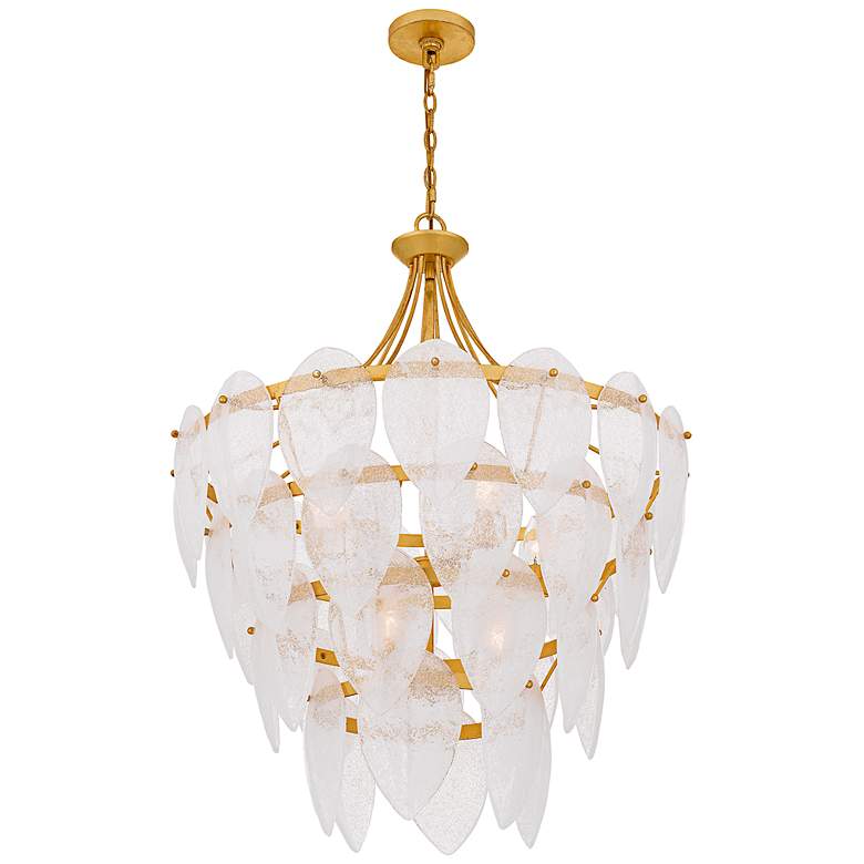 Image 4 Quoizel Lilestone 28" Wide Gold Leaf 7-Light Pendant more views