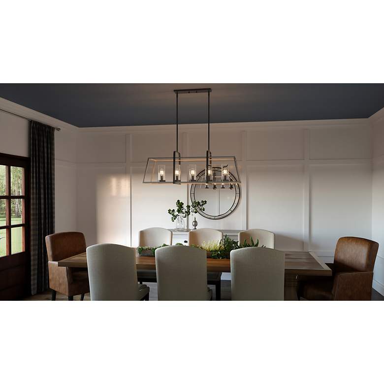 Image 7 Quoizel Lincoln 40" Wide Distressed Iron 5-Light Island Chandelier more views