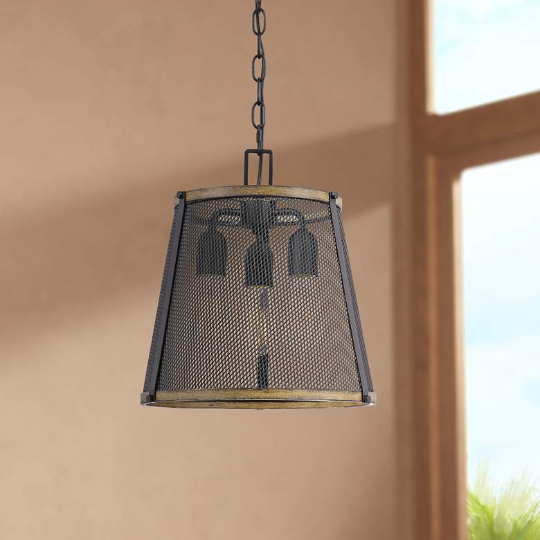 Image 1 Quoizel Lindstrom 13" Wide Matte Black 3-Light Pendant Light