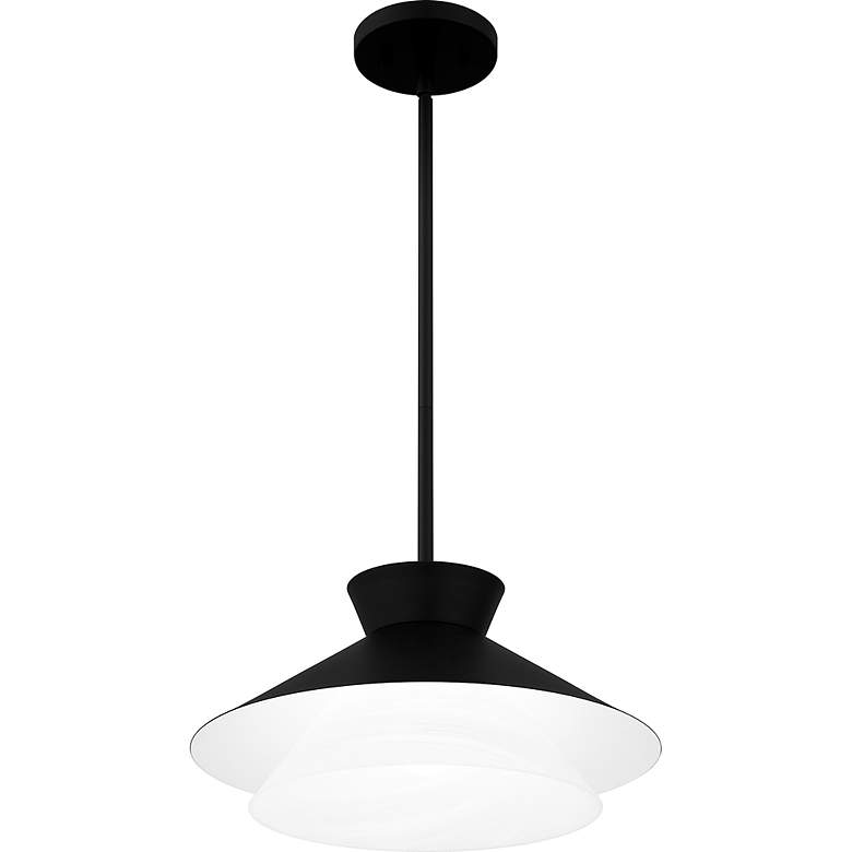 Image 4 Quoizel Lionel 15"W Matte Black Double Layer Pendant Light more views