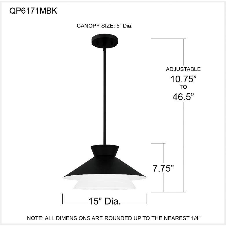 Image 7 Quoizel Lionel 15"W Matte Black Double Layer Pendant Light more views