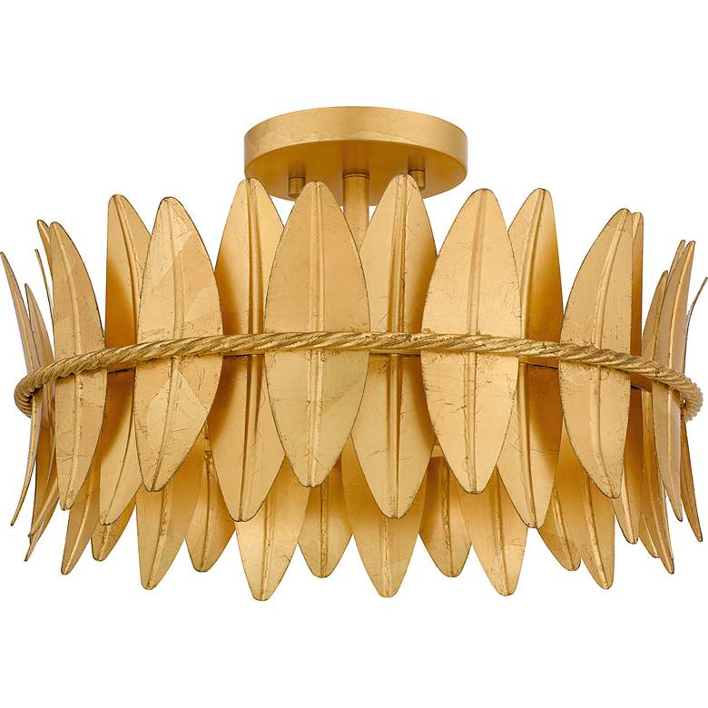 Image 5 Quoizel Liza 16" Wide Gold Leaf 3-Light Ceiling Light more views