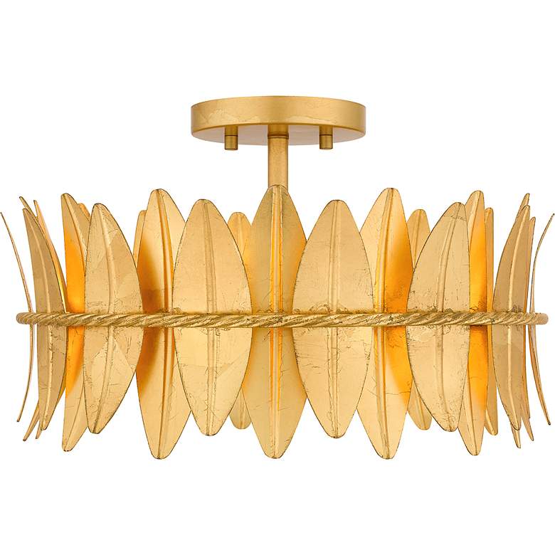 Image 6 Quoizel Liza 16" Wide Gold Leaf 3-Light Ceiling Light more views