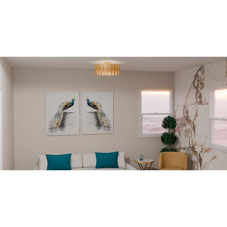 Image 4 Quoizel Liza 20 1/2" Wide Gold Leaf 4-Light Ceiling Light more views