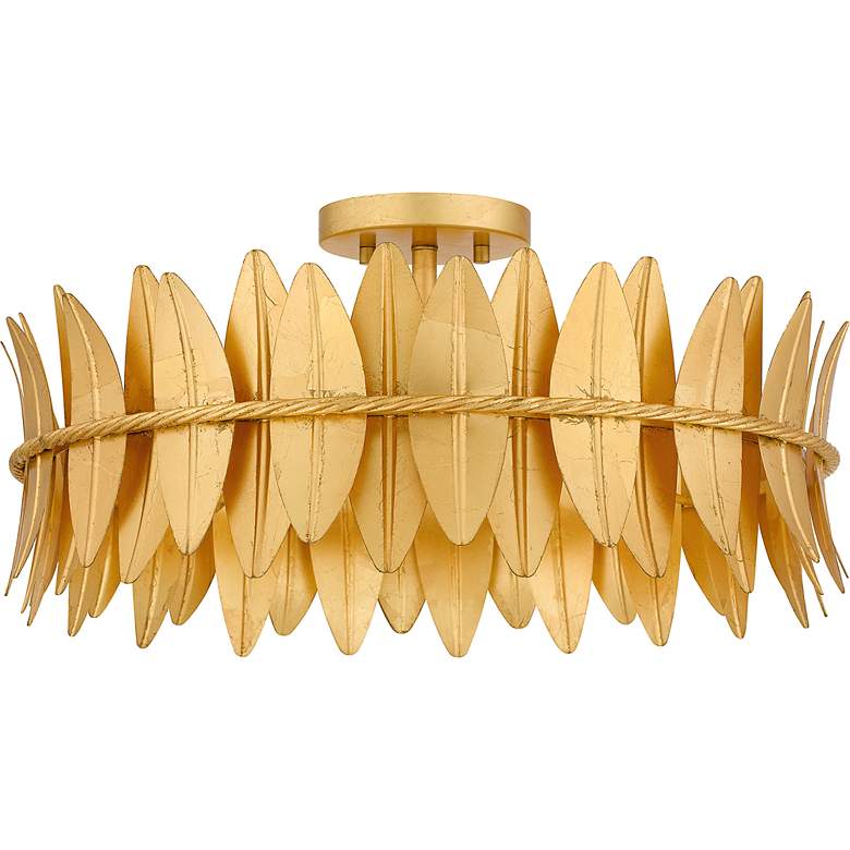 Image 5 Quoizel Liza 20 1/2" Wide Gold Leaf 4-Light Ceiling Light more views