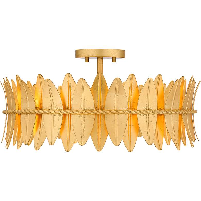 Image 6 Quoizel Liza 20 1/2" Wide Gold Leaf 4-Light Ceiling Light more views