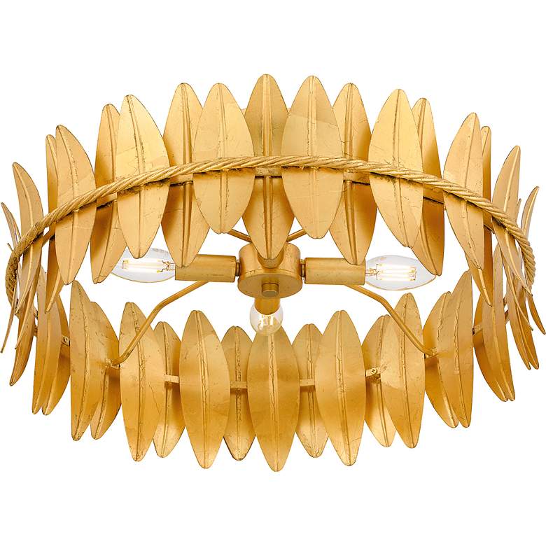 Image 7 Quoizel Liza 20 1/2" Wide Gold Leaf 4-Light Ceiling Light more views