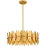 Thumbnail3 of Quoizel Liza 20 1/2" Wide Gold Leaf 4-Light Pendant more views