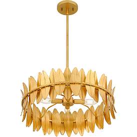 Image5 of Quoizel Liza 20 1/2" Wide Gold Leaf 4-Light Pendant more views