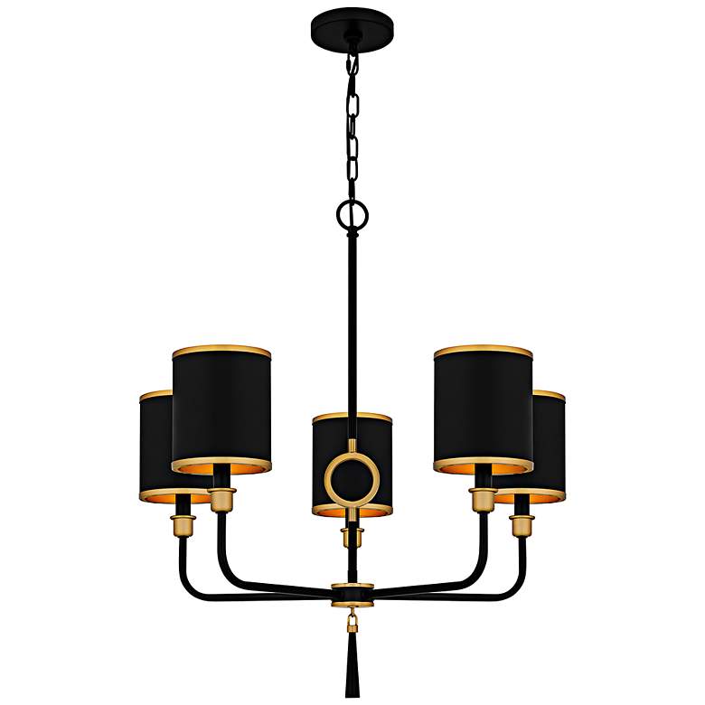 Image 1 Quoizel Lockery 26 1/2" Wide Matte Black 5-Light Chandelier