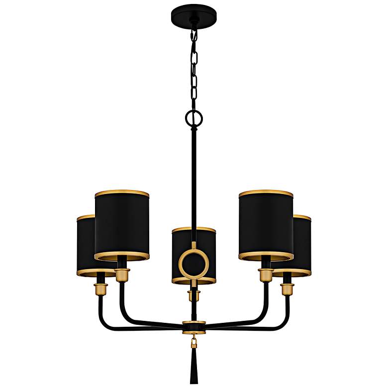 Image 2 Quoizel Lockery 26 1/2" Wide Matte Black 5-Light Chandelier more views