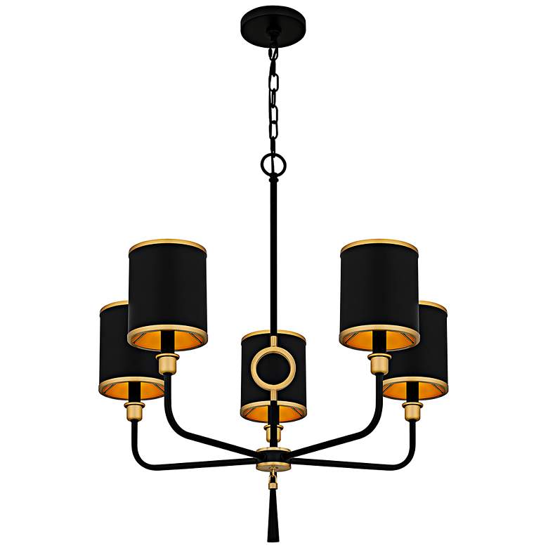 Image 4 Quoizel Lockery 26 1/2" Wide Matte Black 5-Light Chandelier more views