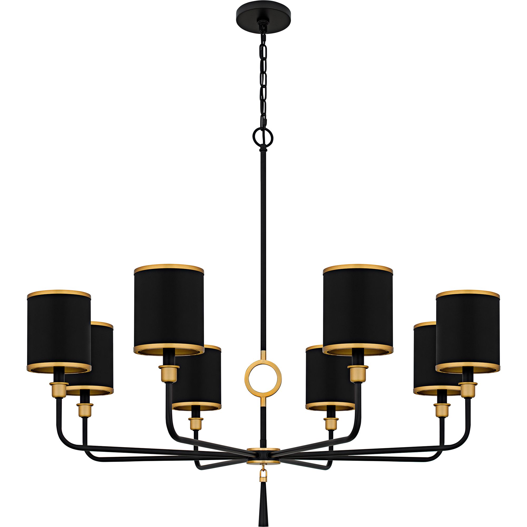 Image 2 Quoizel Lockery 40" Wide Matte Black 8-Light Chandelier more views