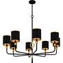 3_Quoizel Lockery 40" Wide Matte Black 8-Light Chandelier more views