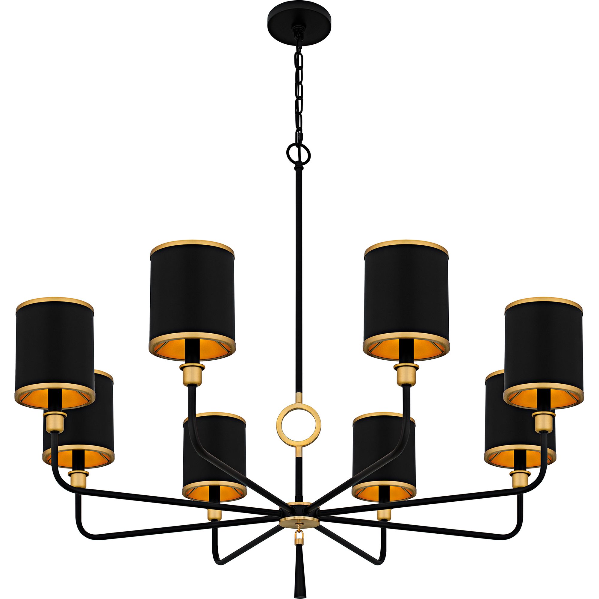 Image 4 Quoizel Lockery 40" Wide Matte Black 8-Light Chandelier more views