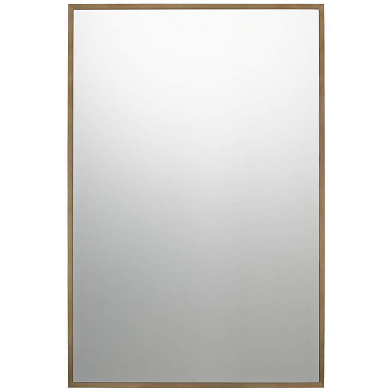Image 1 Quoizel Lockport Antique Brass 24" x 36" Wall Mirror