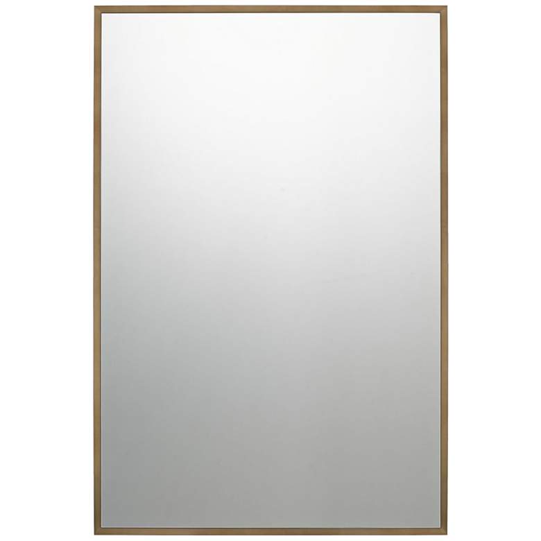 Image 1 Quoizel Lockport Antique Brass 24 inch x 36 inch Wall Mirror