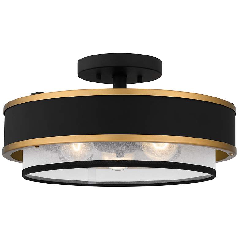 Image 3 Quoizel Lockwood 15" Wide Earth Black 3-Light Ceiling Light