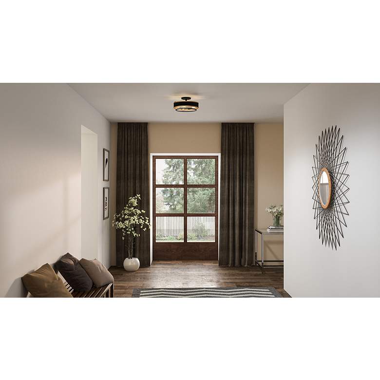 Image 4 Quoizel Lockwood 15" Wide Earth Black 3-Light Ceiling Light more views