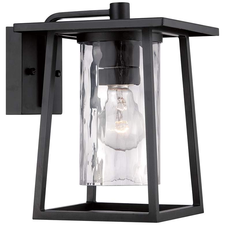 Image 1 Quoizel Lodge 10 1/2" High Black Outdoor Wall Light
