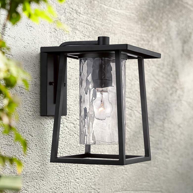 Image 1 Quoizel Lodge 12 1/2" High Black Outdoor Wall Light