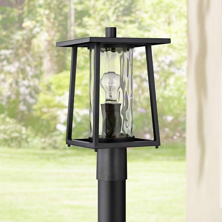 Image 1 Quoizel Lodge 16" High Black Outdoor Post Light