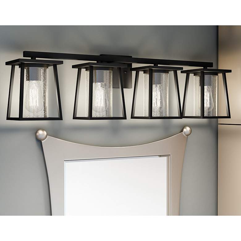 Image 1 Quoizel Lodge 33 1/4" Wide Matte Black 4-Light Bath Light