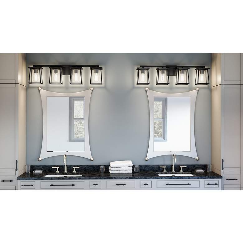 Image 3 Quoizel Lodge 33 1/4" Wide Matte Black 4-Light Bath Light more views