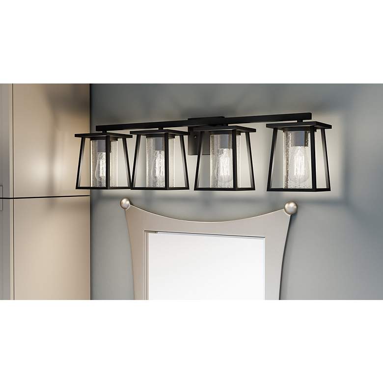 Image 4 Quoizel Lodge 33 1/4" Wide Matte Black 4-Light Bath Light more views