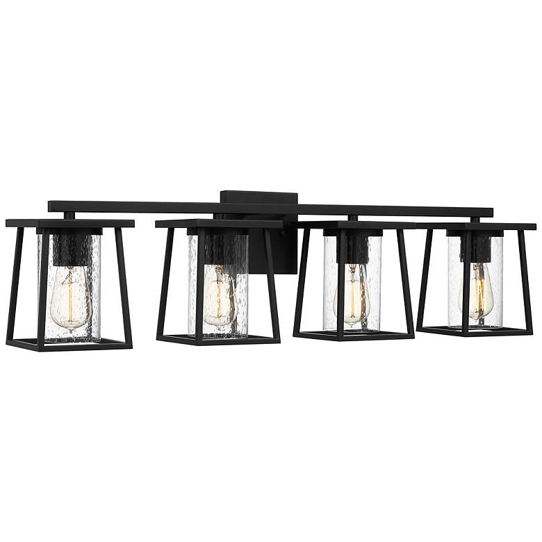 Image 5 Quoizel Lodge 33 1/4" Wide Matte Black 4-Light Bath Light more views
