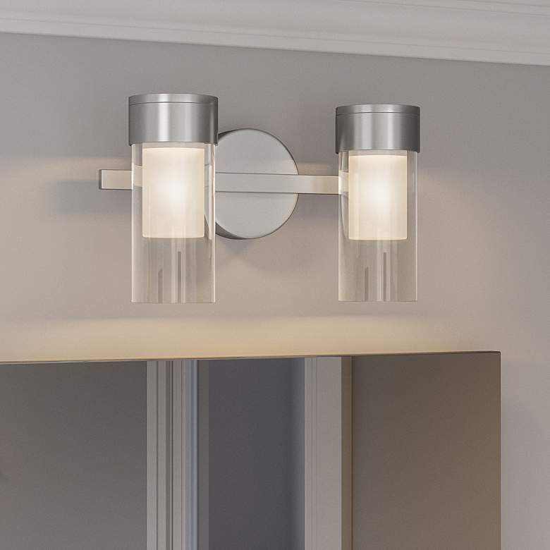 Image 1 Quoizel Logan 13 1/2" Wide Brushed Nickel LED Bath Light