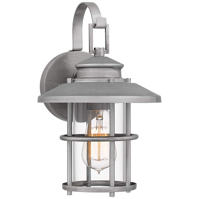 Image 3 Quoizel Lombard 12 3/4"H Antique Brushed Aluminum Outdoor Wall Light