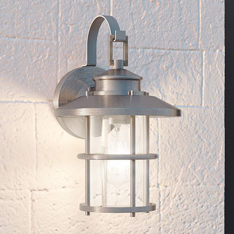 Image 2 Quoizel Lombard 12 3/4 inchH Antique Brushed Aluminum Outdoor Wall Light
