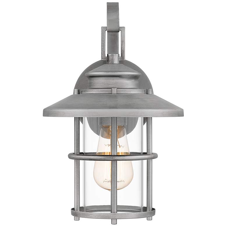Image 4 Quoizel Lombard 12 3/4"H Antique Brushed Aluminum Outdoor Wall Light more views