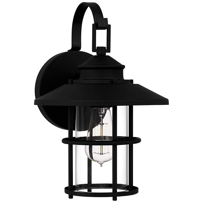 Image 3 Quoizel Lombard 14" High Matte Black Outdoor Wall Light