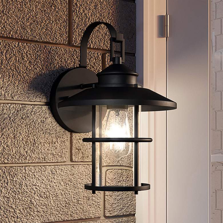 Image 2 Quoizel Lombard 14" High Matte Black Outdoor Wall Light