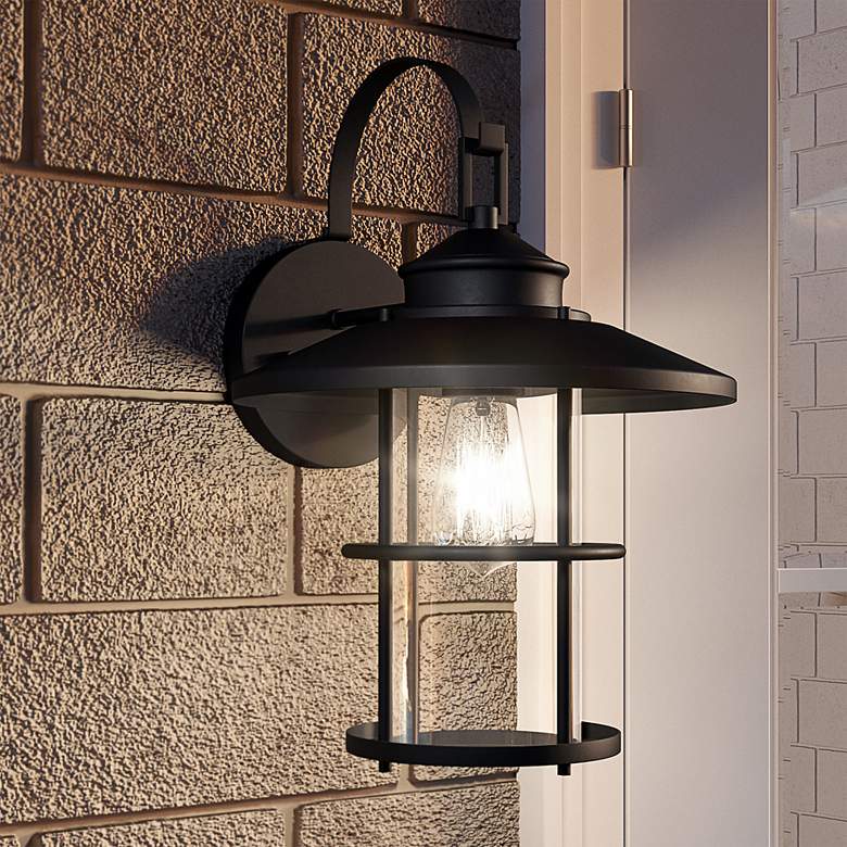 Image 2 Quoizel Lombard 16 1/2 inch High Matte Black Outdoor Wall Light