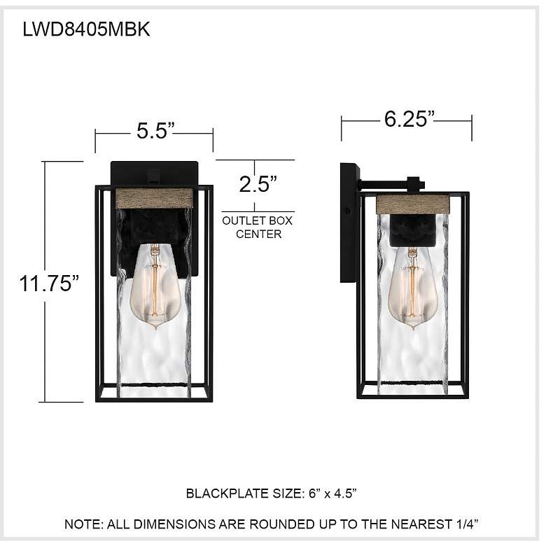 Image 7 Quoizel Longwood 11 3/4" High Matte Black Outdoor Wall Light more views