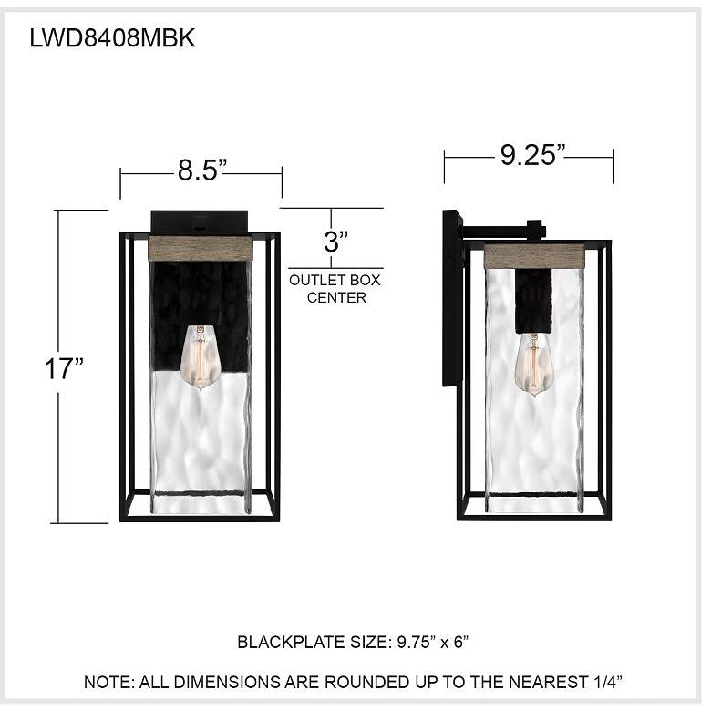 Image 7 Quoizel Longwood 17" High Matte Black Outdoor Wall Light more views