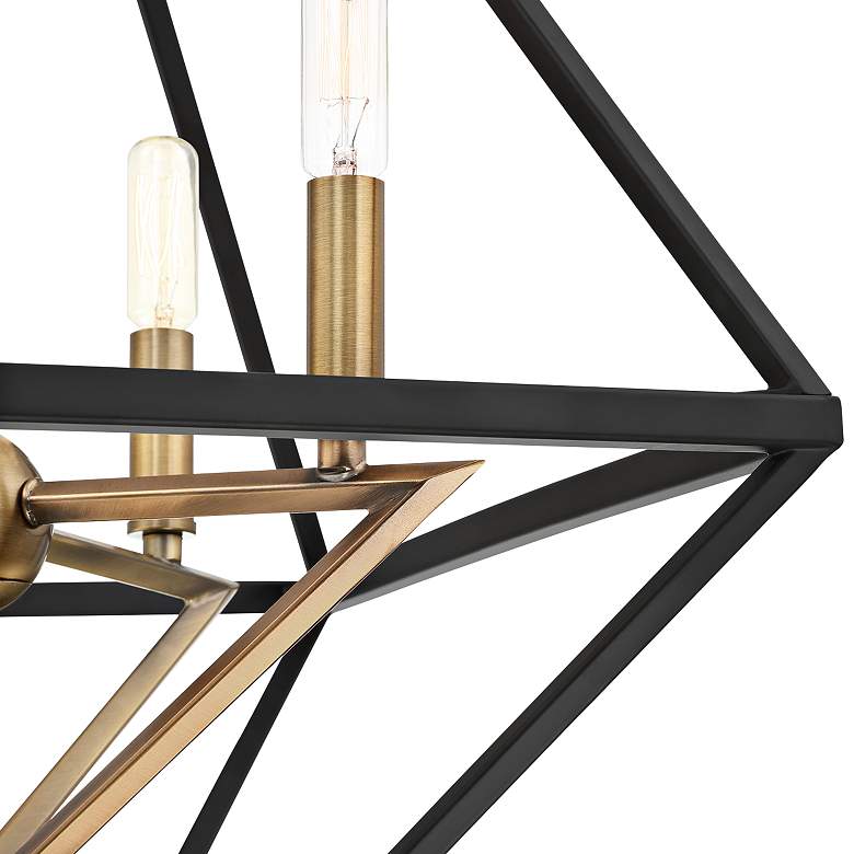 Image 6 Quoizel Louvre 22 1/2" Bronze and Brass 4-Light Geometric Pendant more views