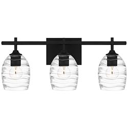 Quoizel Lucy 22" Wide Matte Black 3-Light Bath Light