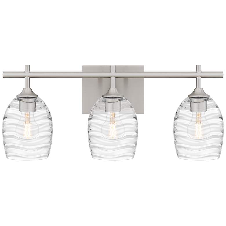 Image 2 Quoizel Lucy 22"W Brushed Nickel 3-Light Vanity Bath Light