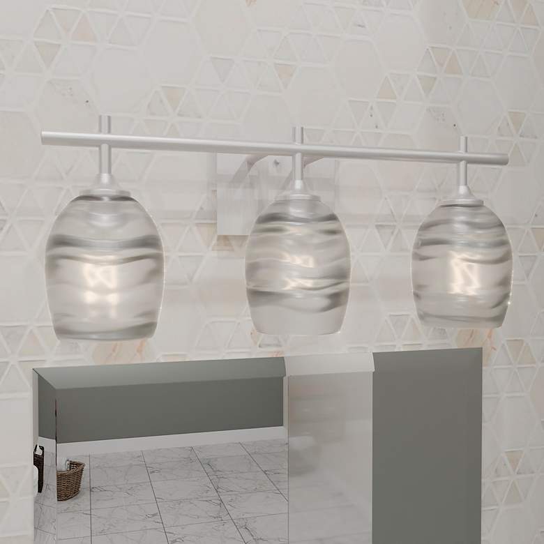Image 1 Quoizel Lucy 22"W Brushed Nickel 3-Light Vanity Bath Light