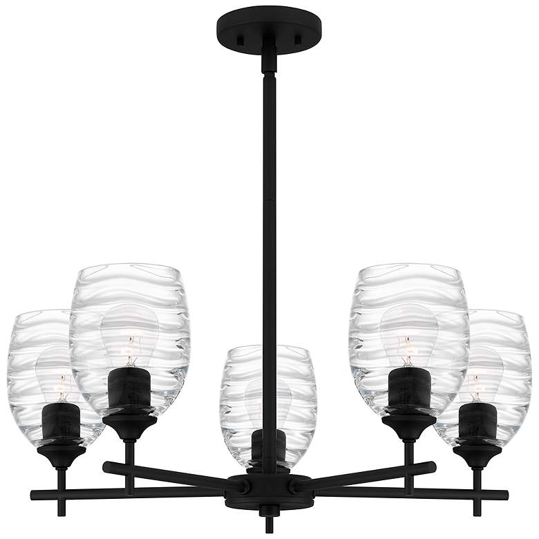 Image 1 Quoizel Lucy 25" Wide Matte Black 5-Light Chandelier
