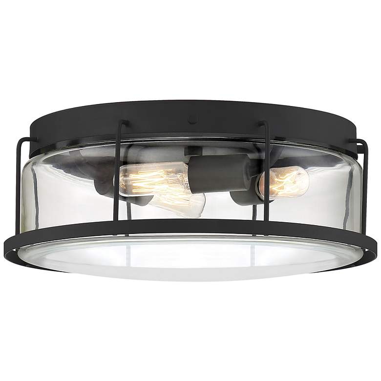 Image 2 Quoizel Ludlow 13 1/4"W Earth Black 3-Light Ceiling Light