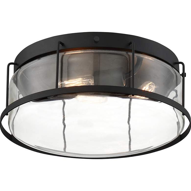 Image 4 Quoizel Ludlow 13 1/4"W Earth Black 3-Light Ceiling Light more views