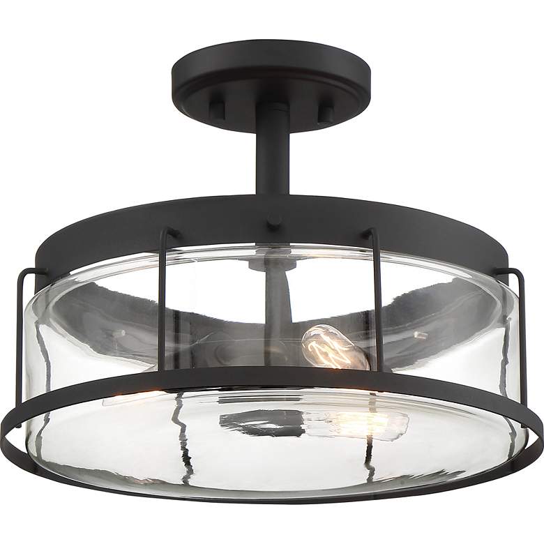 Image 2 Quoizel Ludlow 13 1/4"W Earth Black 3-Light Ceiling Light more views