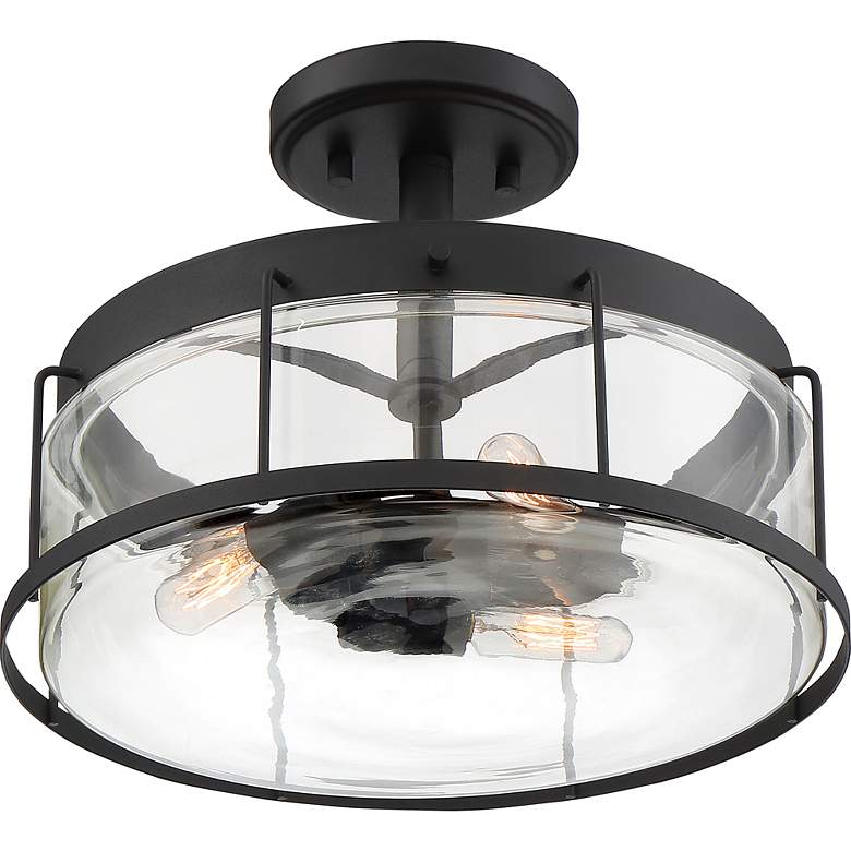 Image 3 Quoizel Ludlow 13 1/4"W Earth Black 3-Light Ceiling Light more views