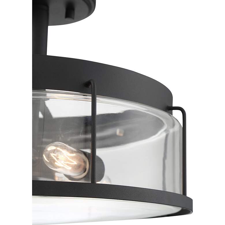 Image 4 Quoizel Ludlow 13 1/4"W Earth Black 3-Light Ceiling Light more views