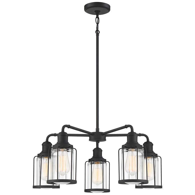 Image 2 Quoizel Ludlow 25" Wide Earth Black 5-Light Chandelier